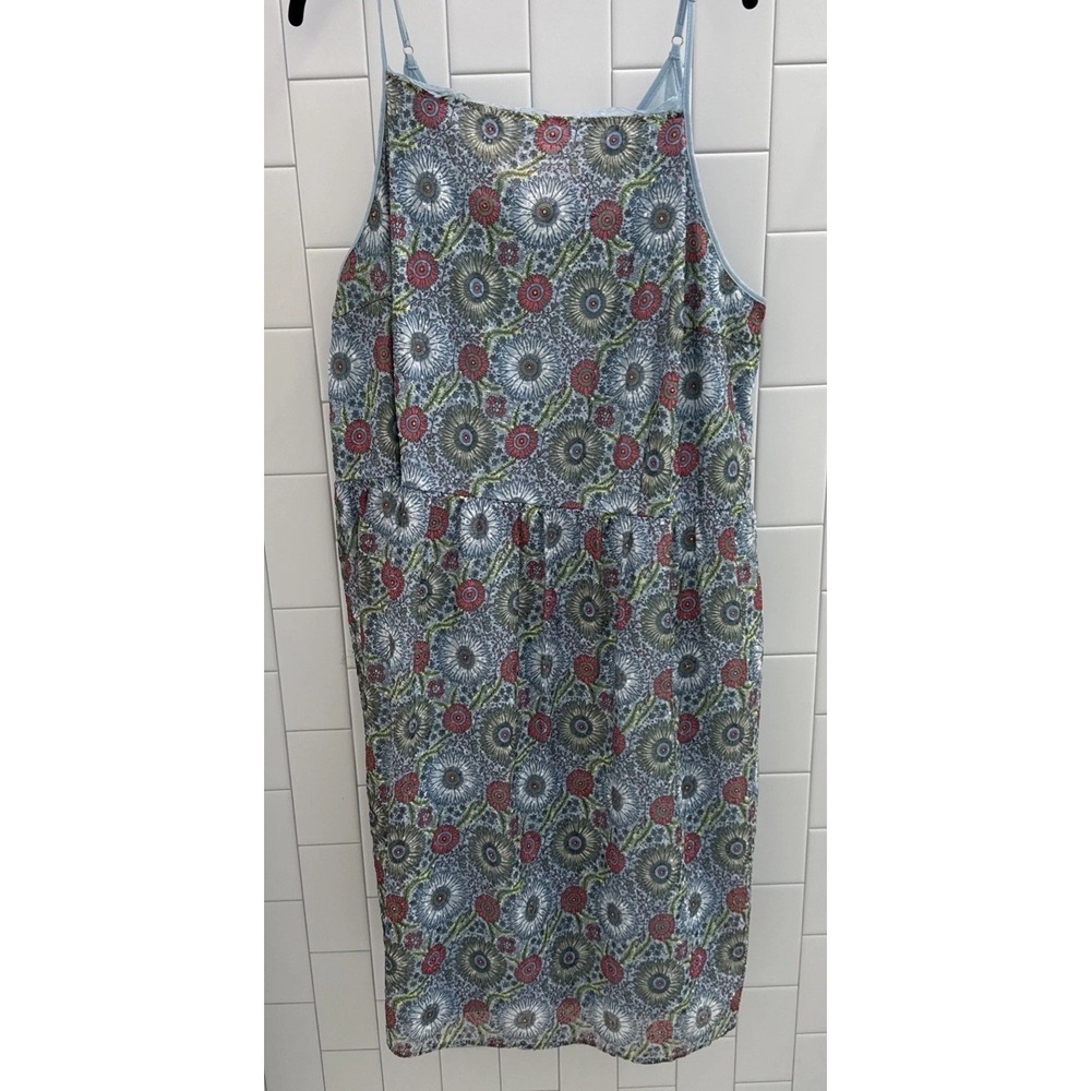 Modcloth Liza Luxe Plus 4X Sleeveless Lace Overlay Dress Blue Embroidery Art
